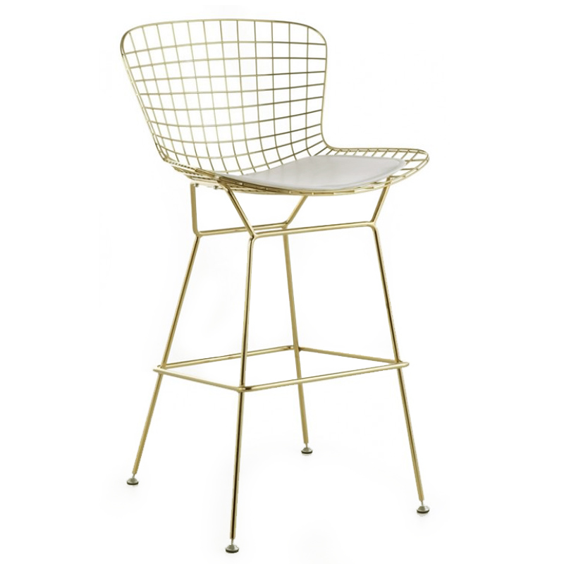 Барный стул Bertoia Barstool Gold Черный Белый Золотой в Уфе | Loft Concept 