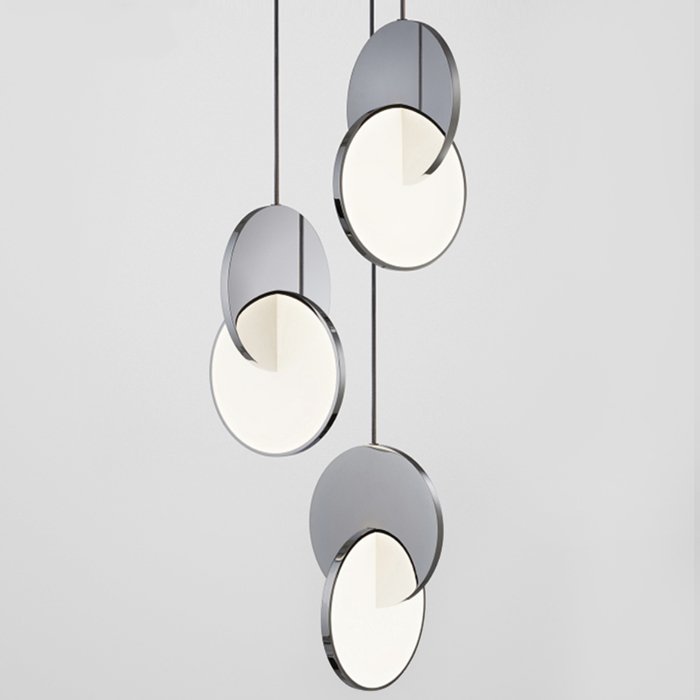 Подвесной светильник Eclipse Pendant Light Хром Белый в Уфе | Loft Concept 