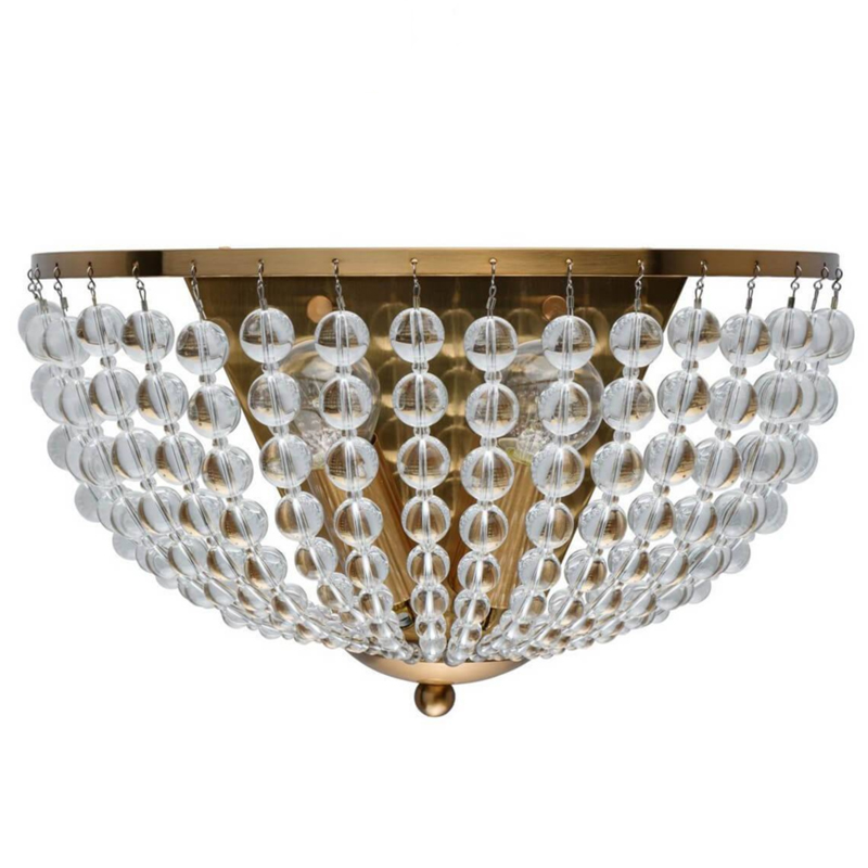 Бра Virginia Clear Beads Wall Lamp Gold Золотой Прозрачное Стекло в Уфе | Loft Concept 