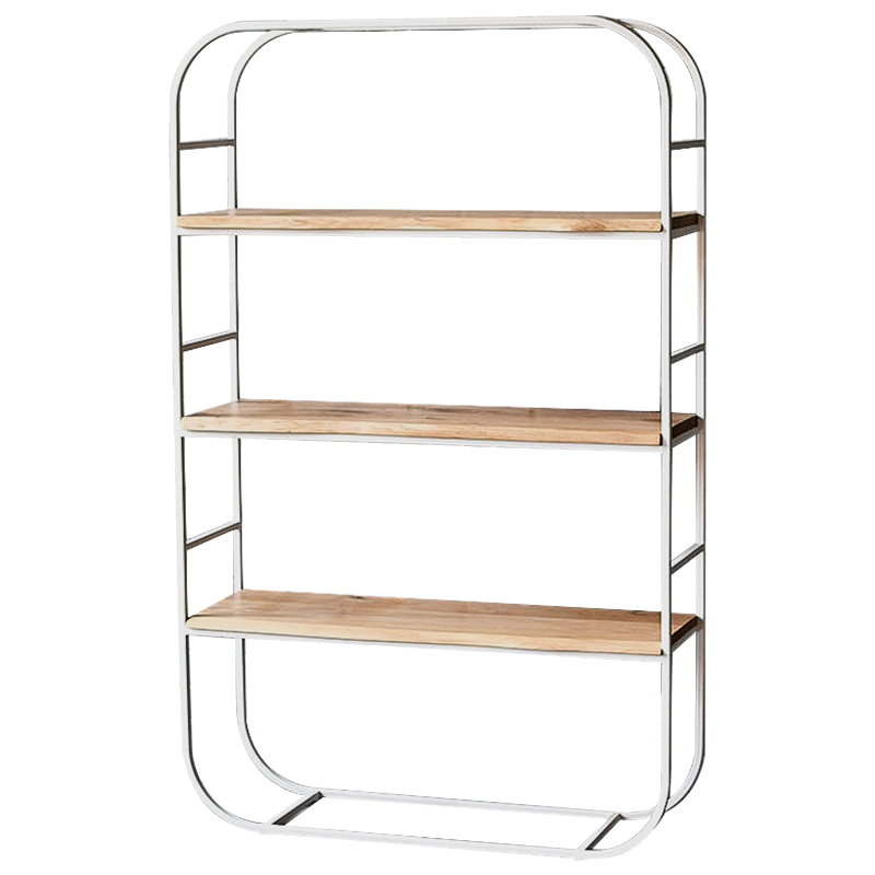 Стеллаж Fulton Industrial Metal Rust Rack Древесина Белый в Уфе | Loft Concept 