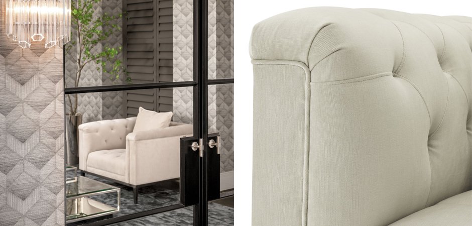 Кресло Eichholtz Chair Cesare Pebble grey - фото №1