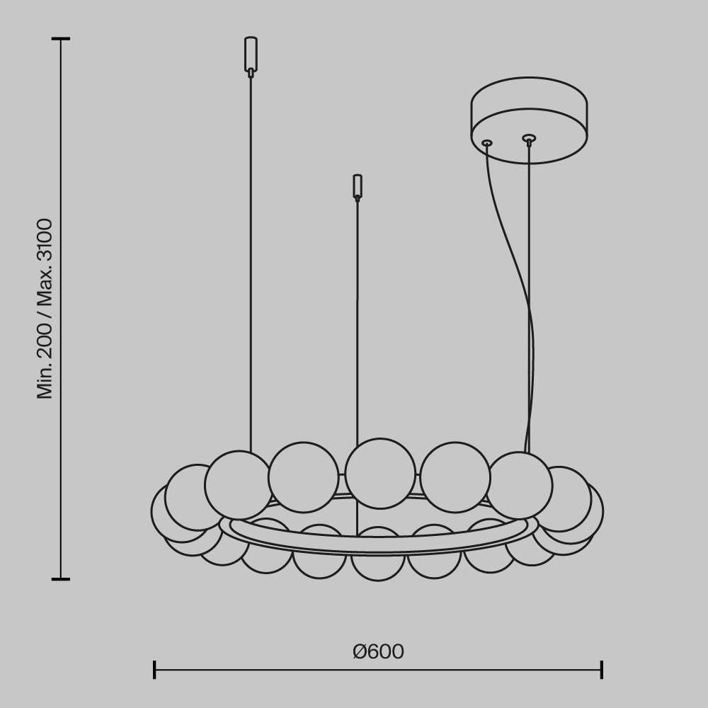 Люстра подвесная Ambre 3000К в Уфе