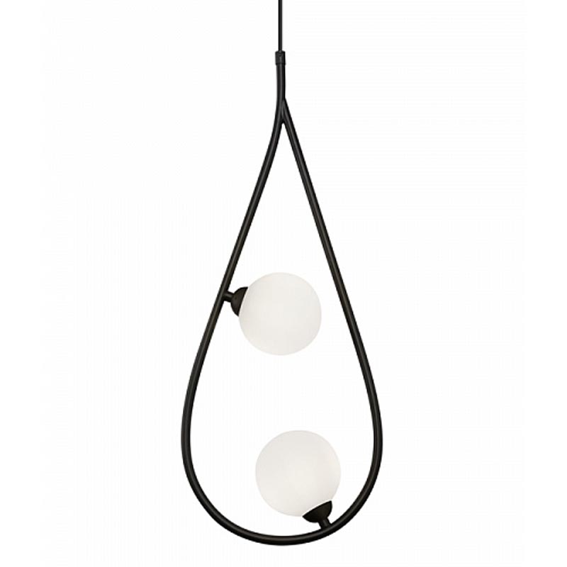 Люстра Marcan 2 Ball Chandelier Black Черный Белый в Уфе | Loft Concept 