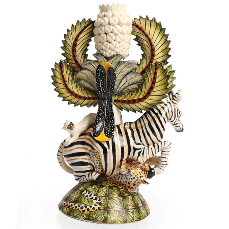 Подсвечник Зебры Zebra and Leopard Candle Holders Зеленый в Уфе | Loft Concept 