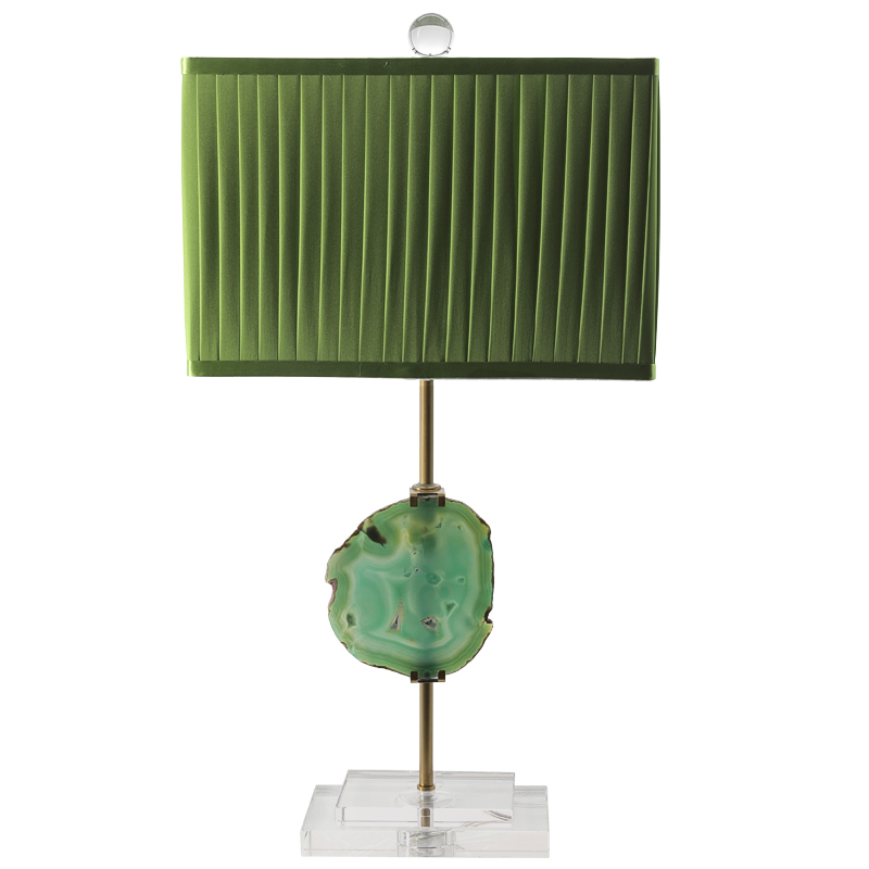 Настольная лампа Green Agate Design Table Lamp Зеленый Латунь Прозрачное Стекло в Уфе | Loft Concept 