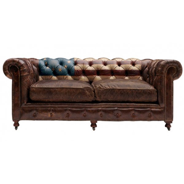 Диван Chesterfield Rebel Sofa Stars & Stripes Andrew Martin Коричневый в Уфе | Loft Concept 