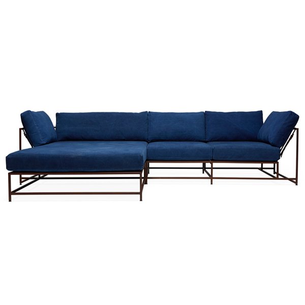 Угловой диван Indigo Denim and copper Sectional sofa  Индиго в Уфе | Loft Concept 