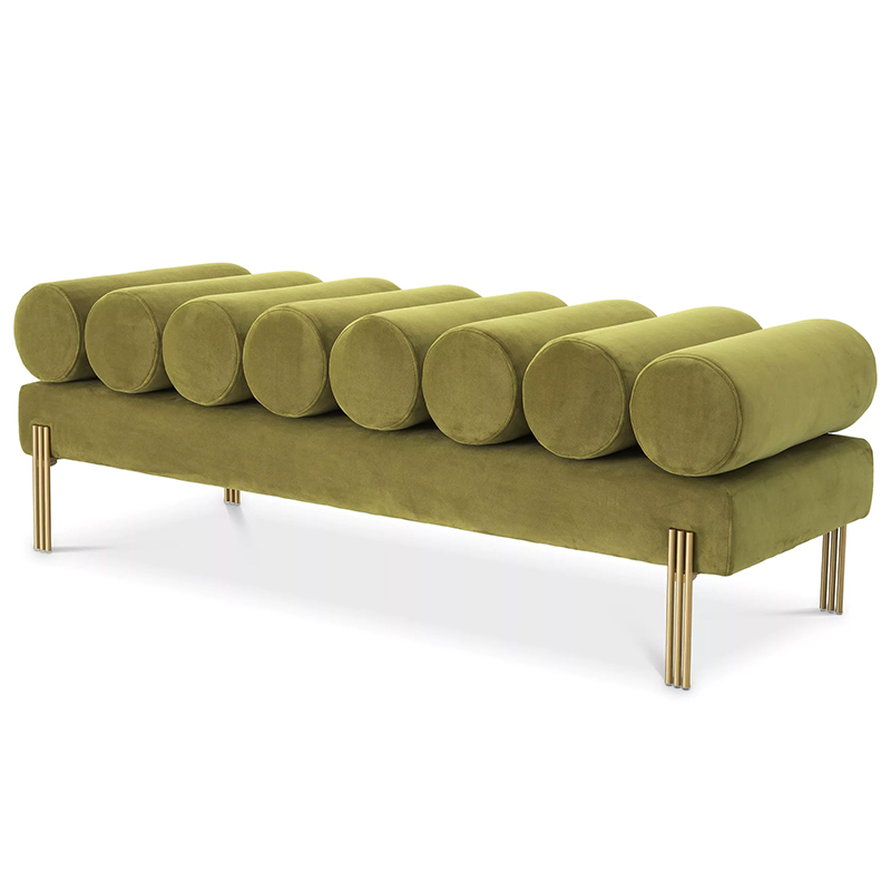 Банкетка Eichholtz Bench Oxley Green Зеленый Латунь в Уфе | Loft Concept 