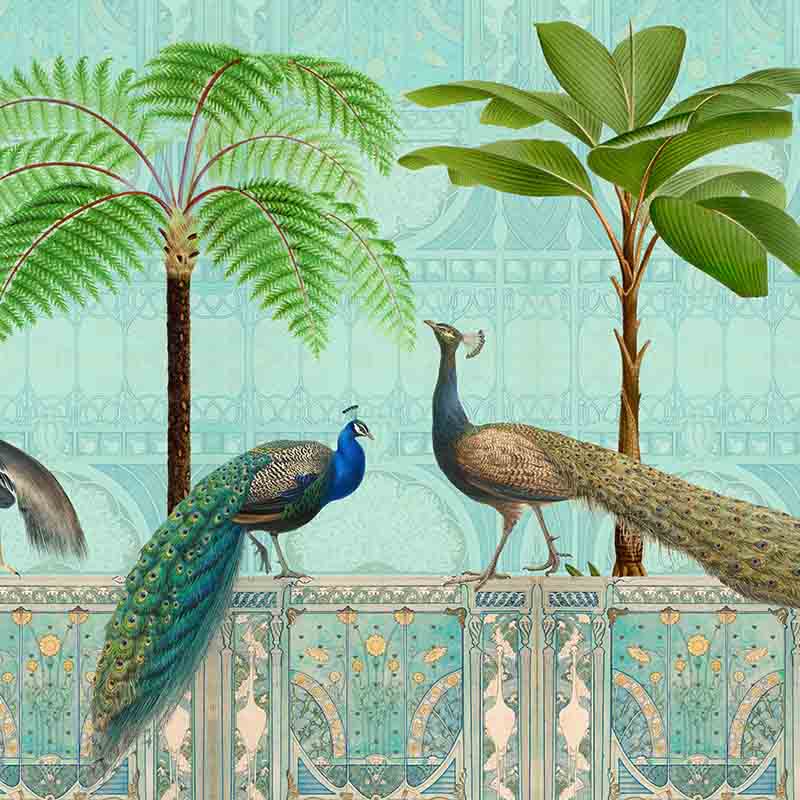 Обои ручная роспись Chinoiserie Palace Of Birds Tropical  в Уфе | Loft Concept 