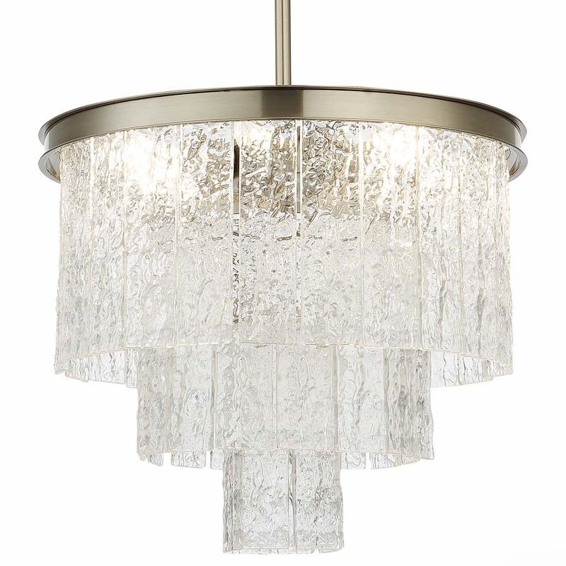 Люстра Renea Textured Glass Chandelier Nickel Никель Прозрачное Стекло в Уфе | Loft Concept 