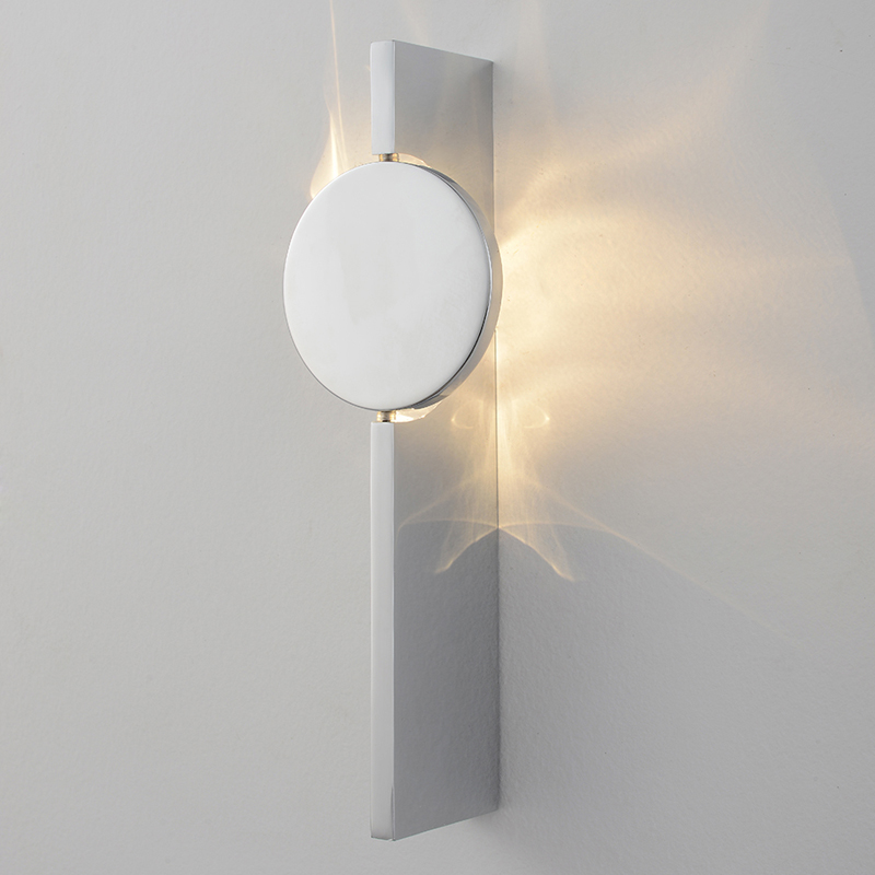 Бра с круглым зеркальным диском на прямоугольном соновании Reflection Circle Glow Хром Бра с круглым зеркальным диском на прямоугольном соновании Reflection Circle Glow Хром в Уфе | Loft Concept