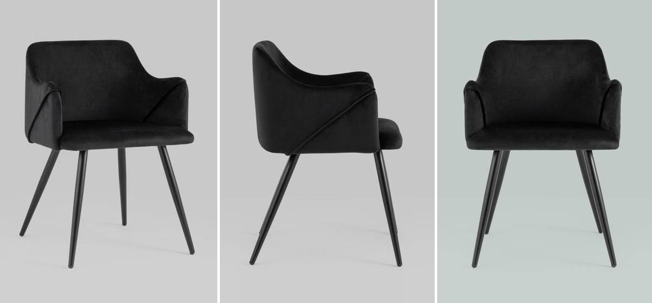 Стул Monarch Chair Черный Велюр - фото