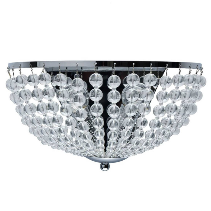 Бра Virginia Clear Beads Wall Lamp chrome Хром Прозрачное Стекло в Уфе | Loft Concept 