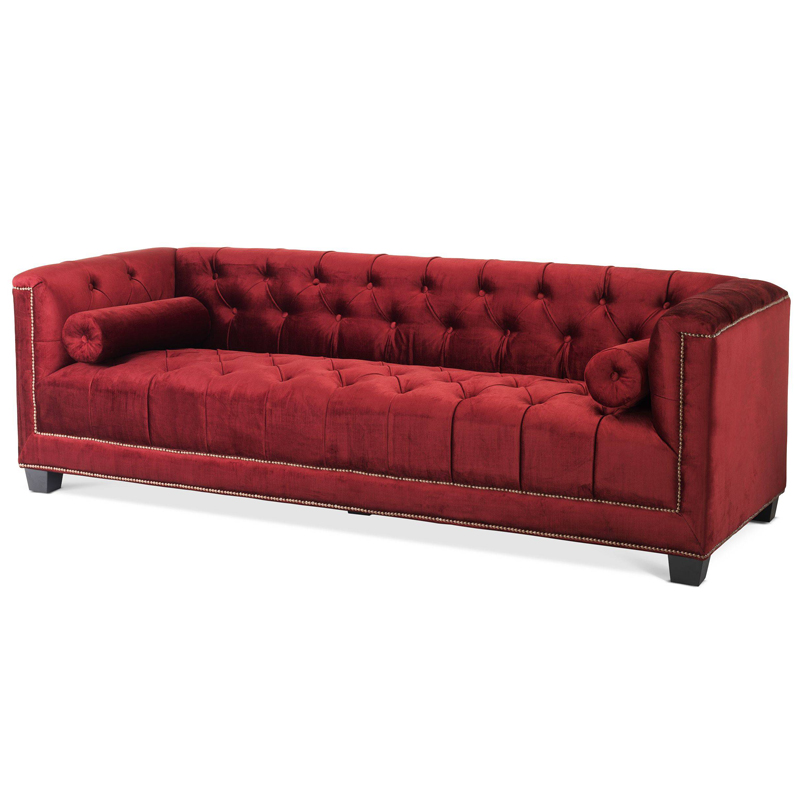 Диван Eichholtz Sofa Paolo red Красный Черный Коричневый в Уфе | Loft Concept 