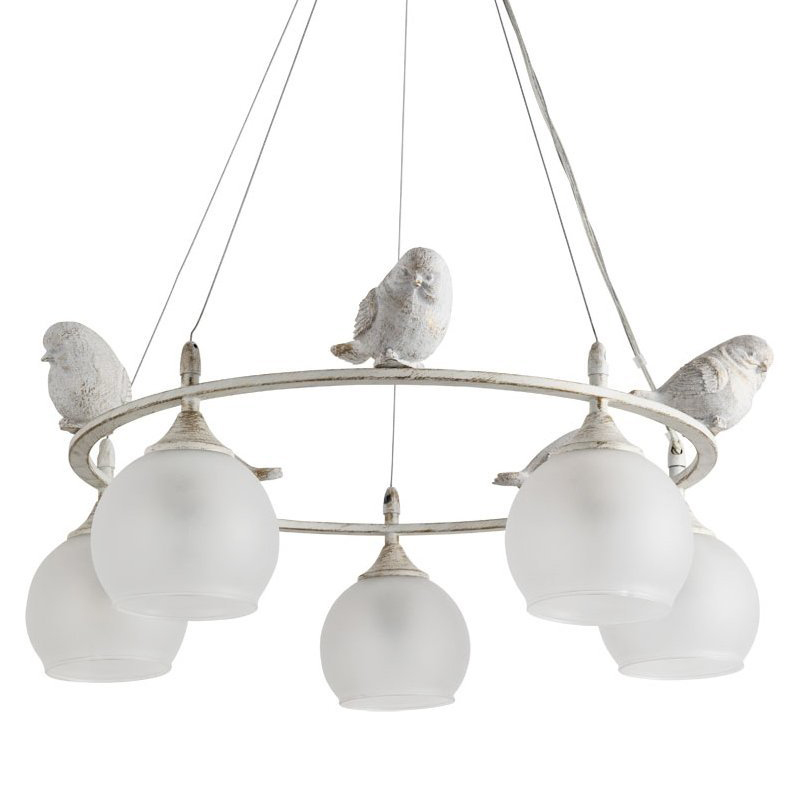 Люстра Provence Bird Chandelier white Белое матовое стекло Золотой Белый в Уфе | Loft Concept 