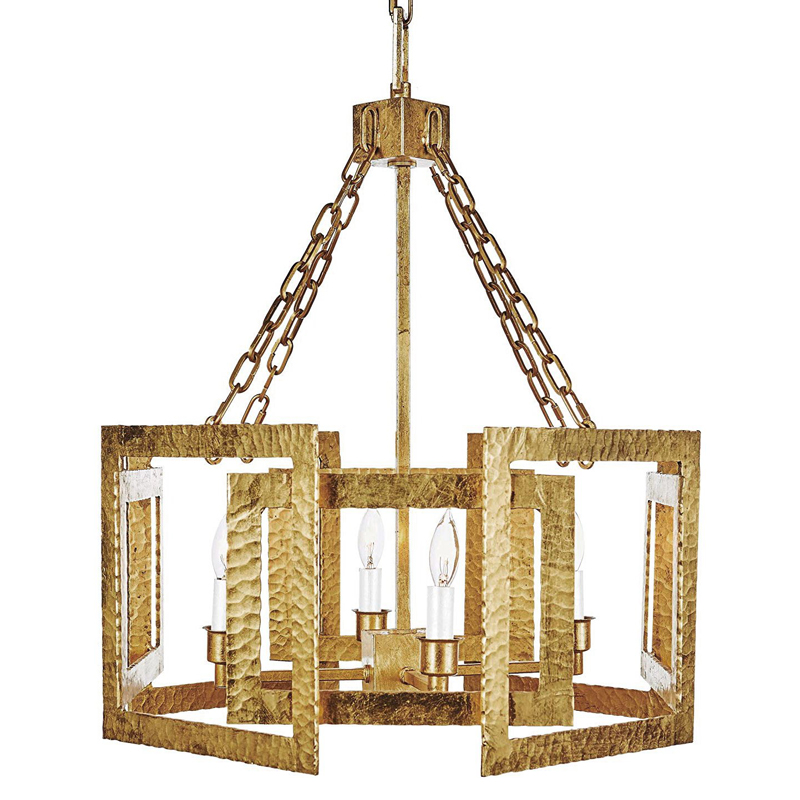 Люстра Textured Cage Pendant Lamp Gold Chandelier Золотой в Уфе | Loft Concept 