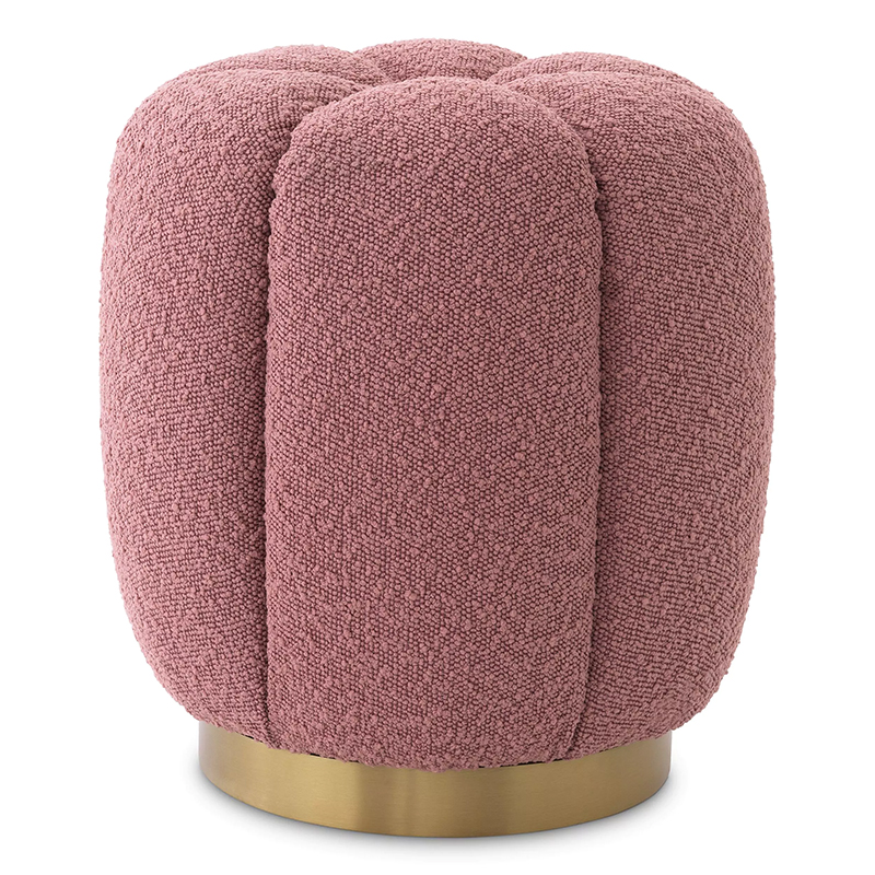 Пуф Eichholtz Stool Orchanic Boucle Rose Дымчатая Роза Латунь в Уфе | Loft Concept 