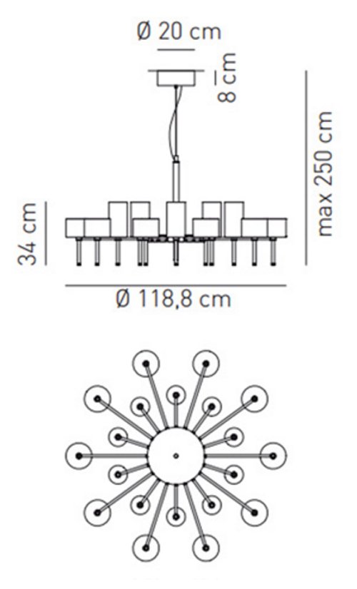 Люстра AXO Light Spillray lamps 20 в Уфе