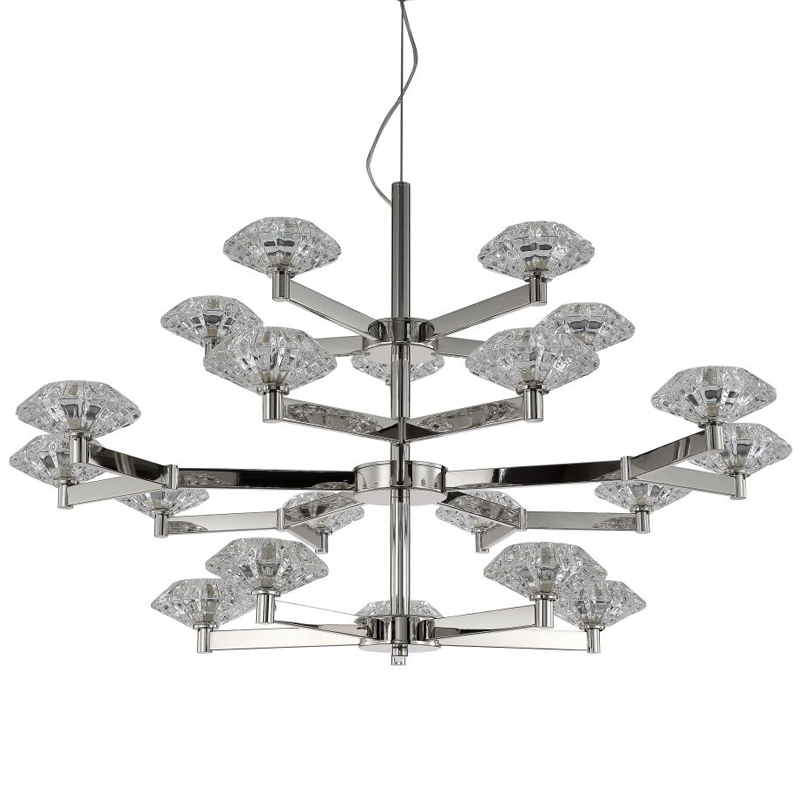 Люстра Yerker Chandelier Nickel 20 Никель Прозрачный в Уфе | Loft Concept 