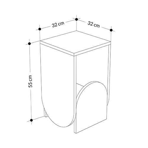 Стол приставной с овальными элементами бело-бежевого цвета NUN SIDE TABLE WHITE LIGHT MOCHA в Уфе