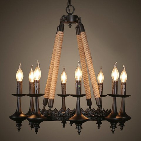 Люстра 8-Light Rustic Chandelier Черный в Уфе | Loft Concept 