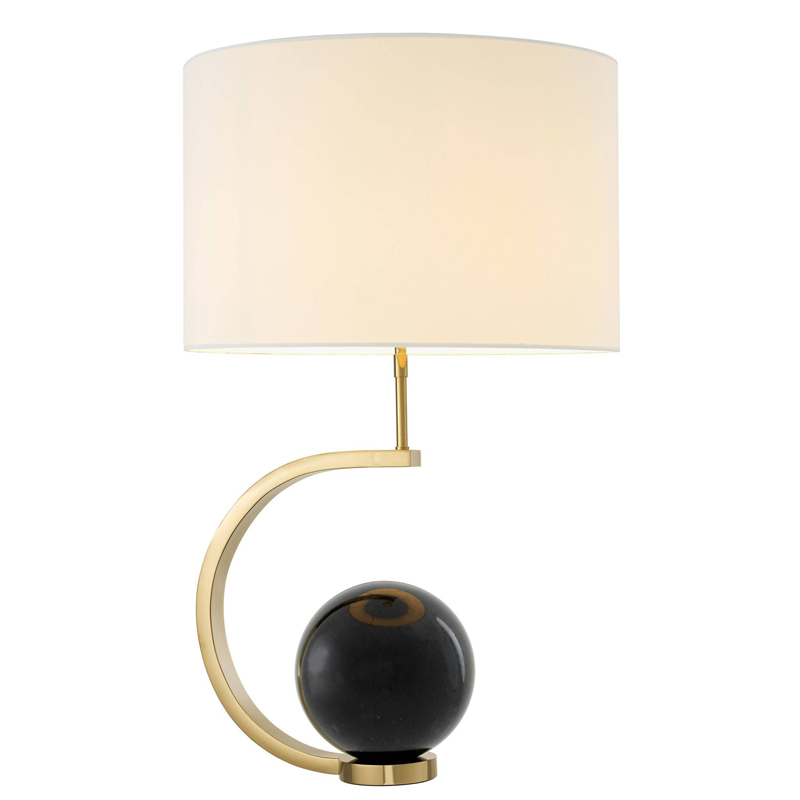 Настольная лампа Eichholtz Table Lamp Luigi Black marble Белый Глянцевое золото Черный Мрамор Nero в Уфе | Loft Concept 