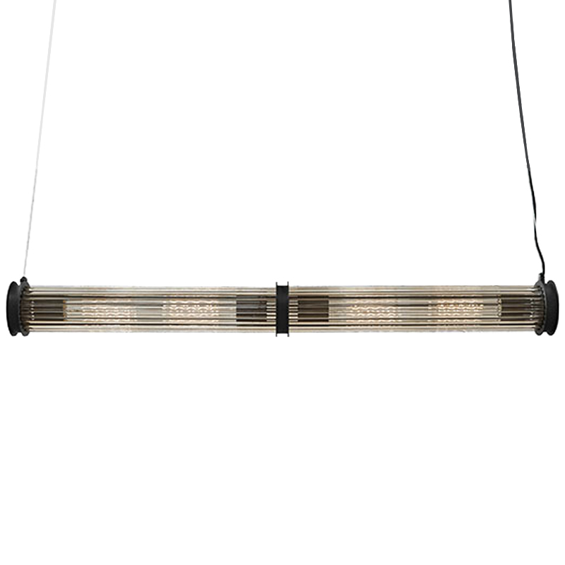 Подвесной светильник Glass TUBE Pendant Double Black Черный Прозрачный в Уфе | Loft Concept 