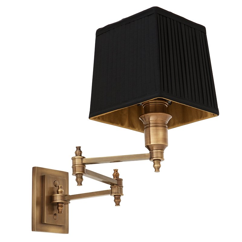 Бра Wall Lamp Lexington Swing Brass+Black Латунь Античная полированная Черный в Уфе | Loft Concept 