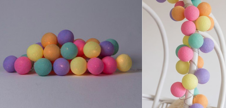 Гирлянда хлопковые фонарики Сotton Ball Ice Cream - Loft-Concept в Уфе