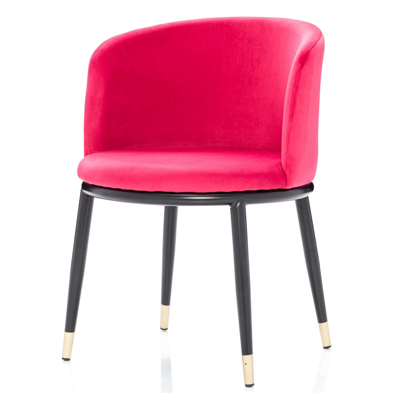 Стул Dining Chair Foucault Crimson Малиновый (Crimson) Черный Золотой в Уфе | Loft Concept 