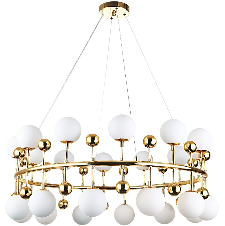 Люстра Milk Bubble Ring Chandelier Глянцевое золото Белый в Уфе | Loft Concept 