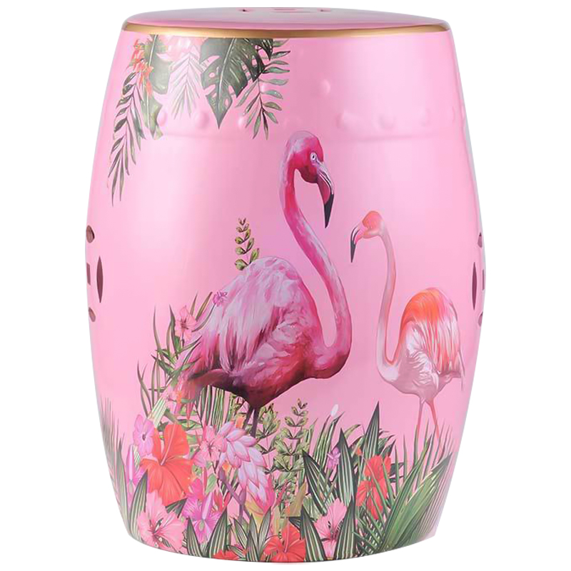 Керамический табурет Flamingo Tropical Animal Ceramic Stool Pink Розовый Зеленый в Уфе | Loft Concept 