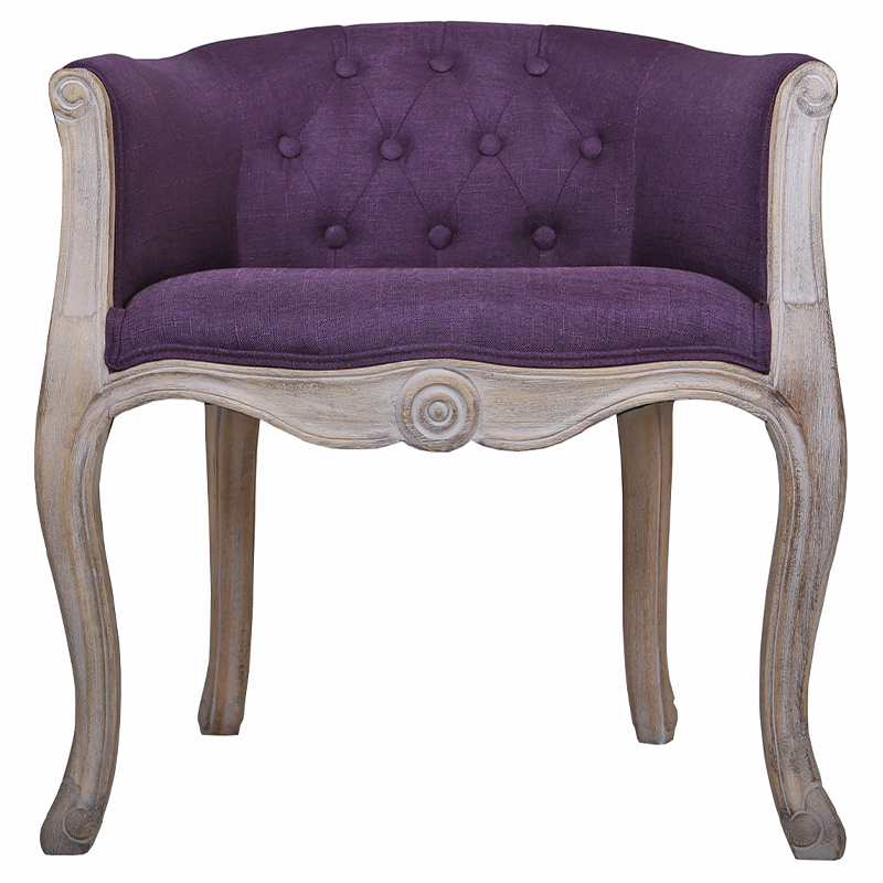 Кресло низкое в стиле прованс Louis French Armchair purple flax Фиолетовый Бежево-серый в Уфе | Loft Concept 