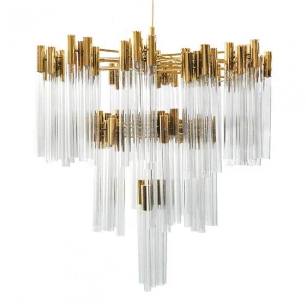 Люстра Contemporary chandelier crystal brass Глянцевое золото Прозрачное Стекло в Уфе | Loft Concept 