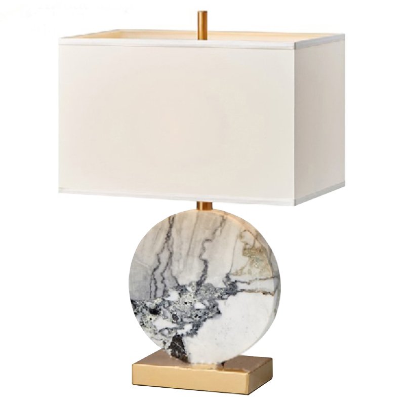 Настольная лампа Lua Grande Table Lamp gray marble Белый Серый Латунь в Уфе | Loft Concept 