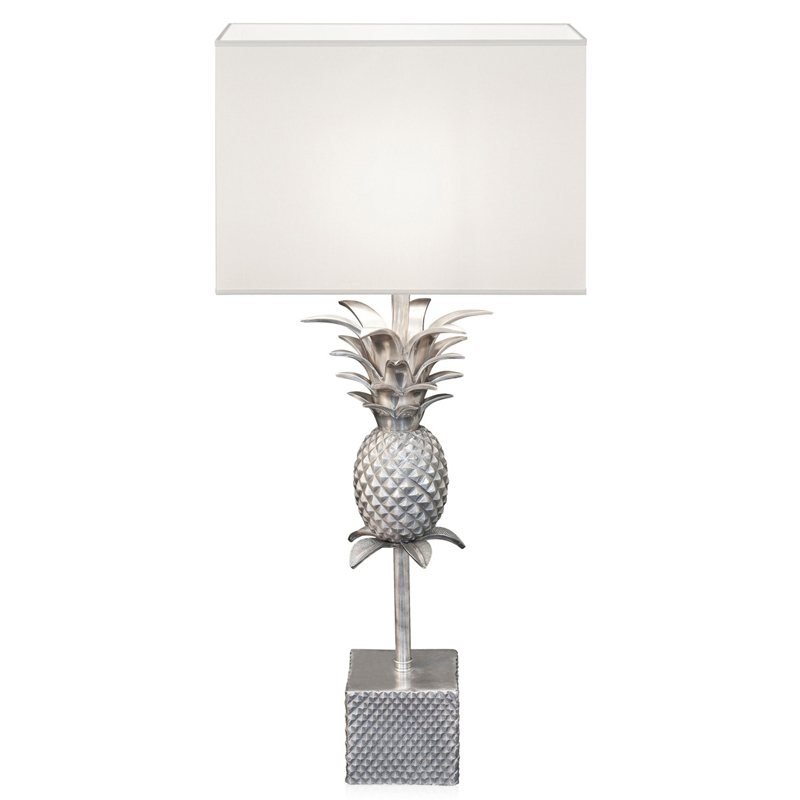 Настольная лампа LAMPTABLE PINEAPPLE STRAIGHT white Белый Серебряный в Уфе | Loft Concept 