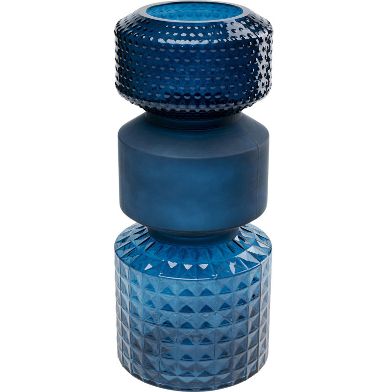 Ваза Geometric Blue Glass Vase 42 Синий в Уфе | Loft Concept 