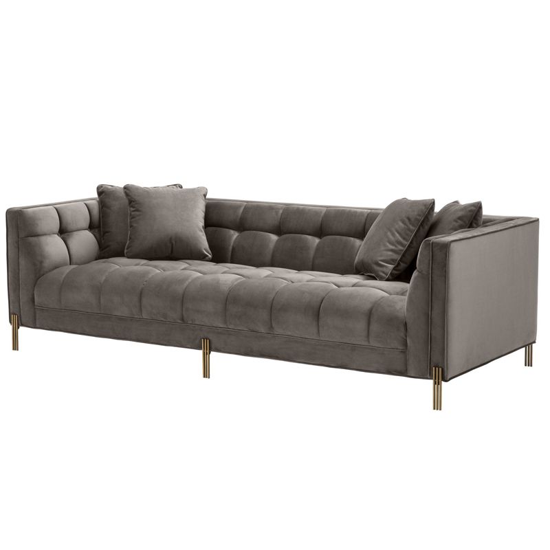 Диван Eichholtz Sofa Sienna grey Серый Матовая латунь в Уфе | Loft Concept 