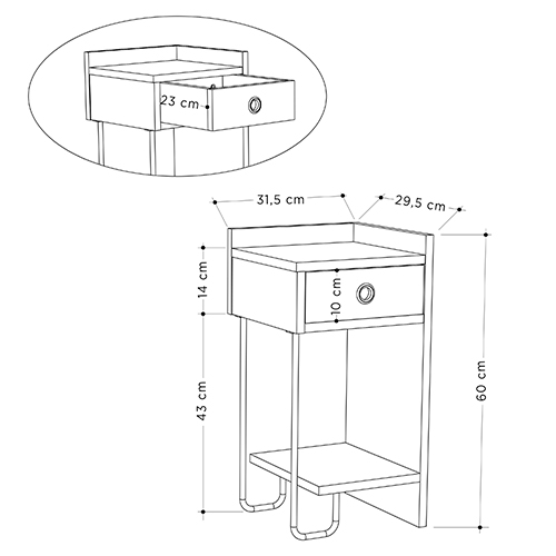 Прикроватная тумба белого цвета с ящиком и открытой полкой SIRIUS NIGHTSTAND RIGHT MODULE WHITE в Уфе