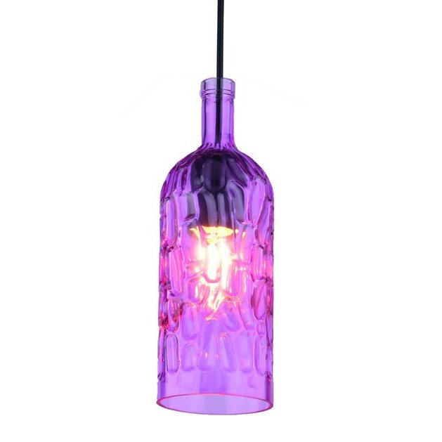 Подвесной светильник Geometry Glass Purpur Bottle Pendant Сиреневый в Уфе | Loft Concept 