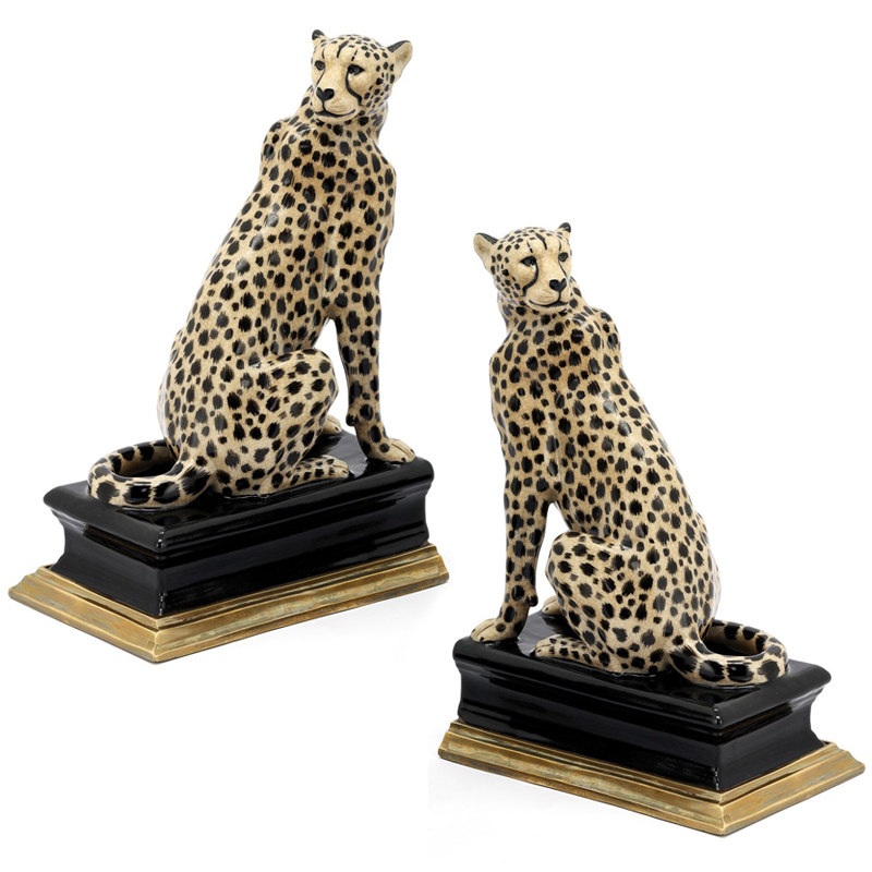 Держатель для книг BOOKEND CHEETAH Черный Золотой Бежевый в Уфе | Loft Concept 