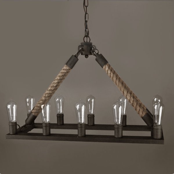 Люстра Square Mini 10 Loft Rope Light Коричневый в Уфе | Loft Concept 