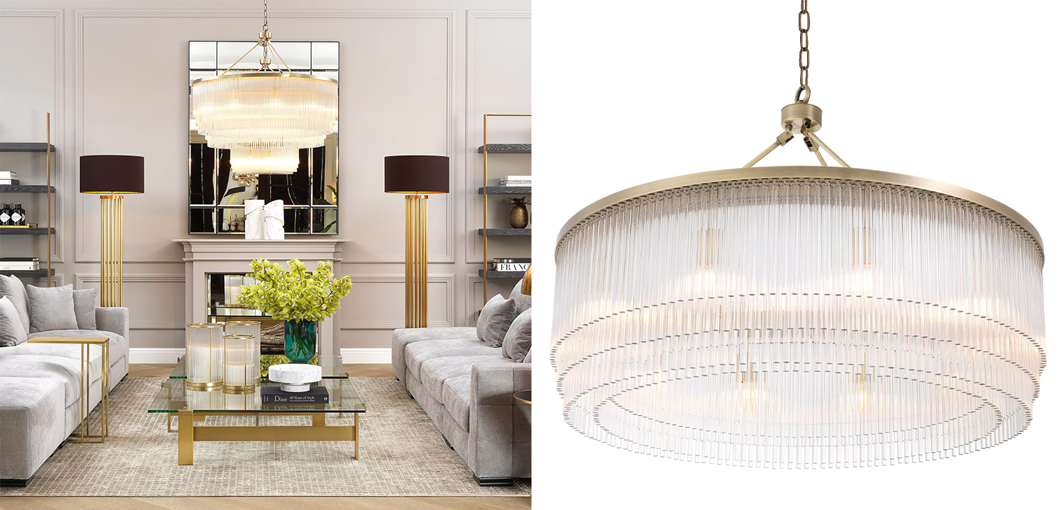 Люстра Eichholtz Chandelier Hector L Brass - фото