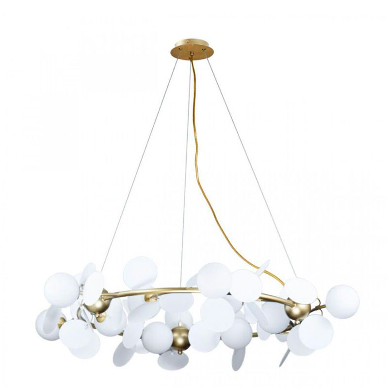 Люстра MATISSE Chandelier circle White диаметр 105 Белый Золотой в Уфе | Loft Concept 