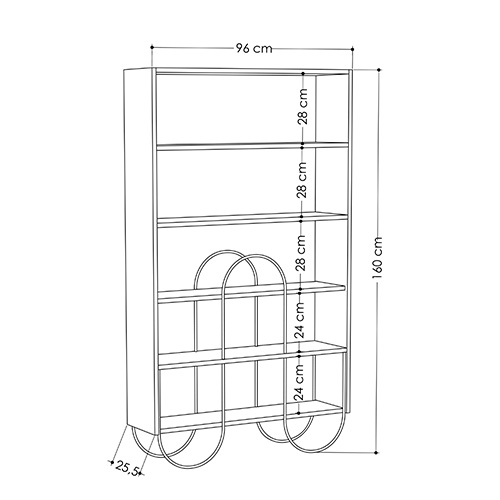 Стеллаж прямой белый с 5-ю открытыми полками NORFOLK BOOKCASE WHITE в Уфе