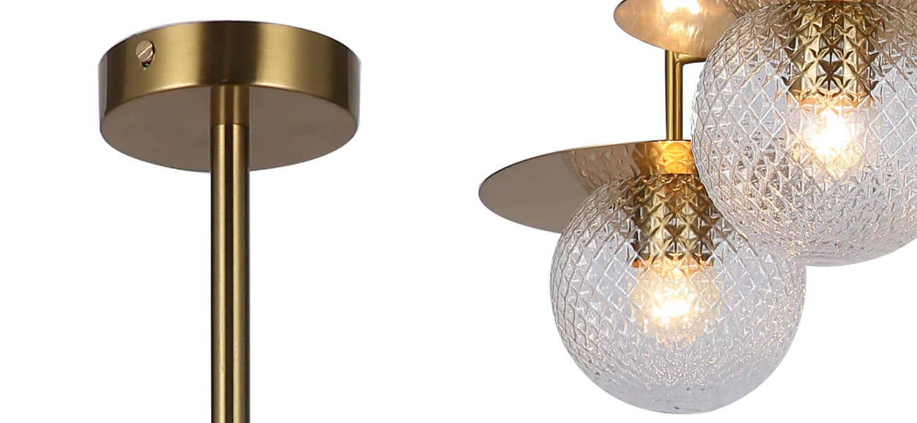 Люстра медного цвета с узорчатыми плафонами MATISSE - фото