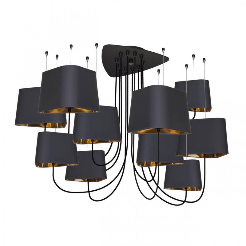 Люстра Designheure Lighting Black Grand Nuage10 плафонов Черный Золотой в Уфе | Loft Concept 