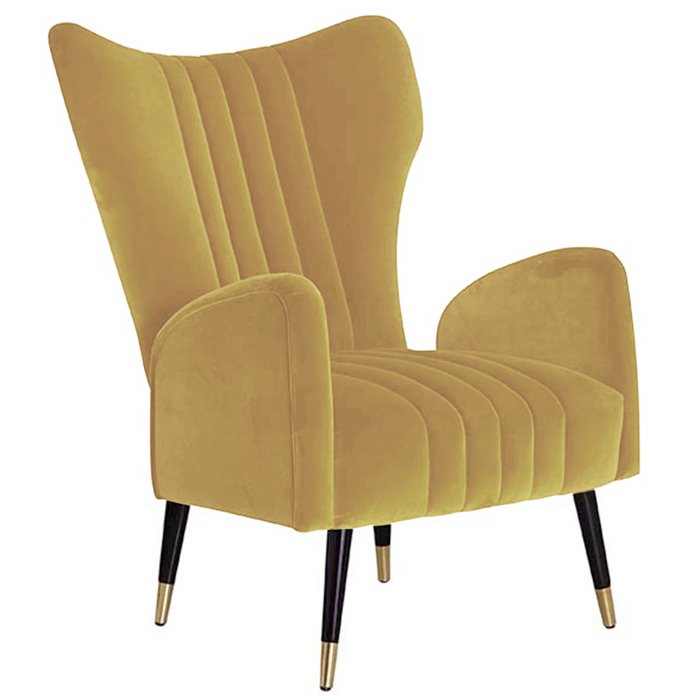 Кресло plant-collections Drummond Armchairs Gold Velvet Желтый в Уфе | Loft Concept 