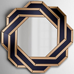 Зеркало восьмиугольное в черно-золотистой раме Pairing варинант исполнения - 1 | Loft Concept в Уфе