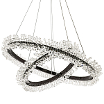 Люстра два кольца с хрустальным декором Rowan Crystal Ring Horizontal Black Chandelier варинант исполнения - 1 | Loft Concept в Уфе